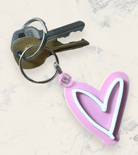 Load image into Gallery viewer, Heart Keychains, Handwritten Heart Key Chain
