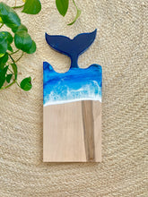 Load image into Gallery viewer, Whale Tail Large Cheeseboard, Beach Resin Art Serving Tray