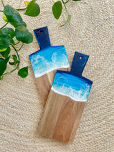 Load image into Gallery viewer, Cheeseboard with Handle, Beach Resin Art Serving Tray