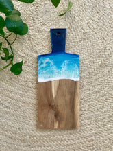 Load image into Gallery viewer, Cheeseboard with Handle, Beach Resin Art Serving Tray