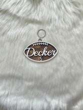 Load image into Gallery viewer, Custom Wooden Sports Name Tag with Jersey Number