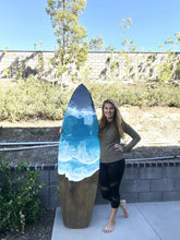 Load image into Gallery viewer, 6' Surfboard Beach Resin Wall Art – Coastal Décor for Surf Lovers