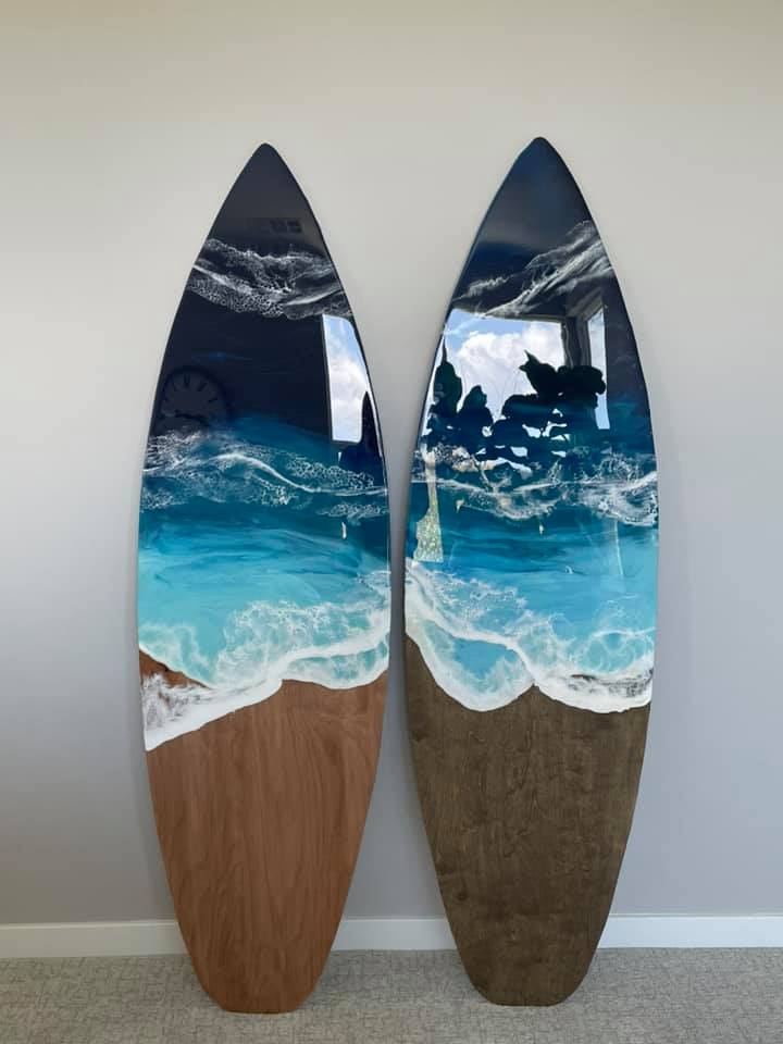 6' Surfboard Beach Resin Wall Art