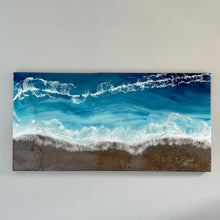 Load image into Gallery viewer, Large Beach Resin Art Wall Panel, Custom Ocean Canvas Painting
