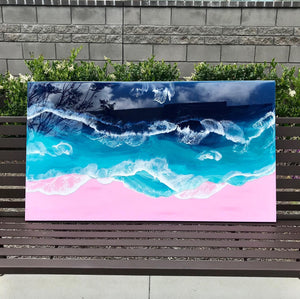 24"x48" Beach Resin Art Wall Panel