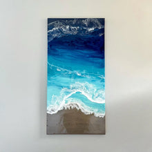 Load image into Gallery viewer, Large Beach Resin Art Wall Panel, Custom Ocean Canvas Painting