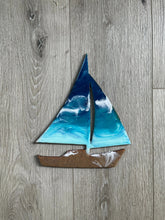 Load image into Gallery viewer, Sailboat Beach Resin Wall Art
