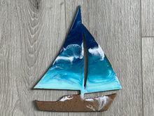 Load image into Gallery viewer, Sailboat Beach Resin Wall Art
