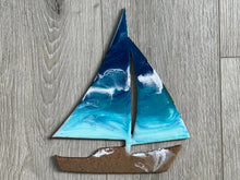 Load image into Gallery viewer, Sailboat Beach Resin Wall Art