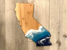 Load image into Gallery viewer, California Shaped Beach Resin Art Cheeseboard