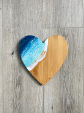 Load image into Gallery viewer, Heart Beach Resin Art, Beach Resin Art Serving Tray, Cheeseboard