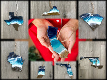 Load image into Gallery viewer, Christmas Ornament, State Shaped Beach Tree Decor
