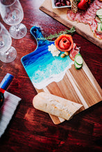 Load image into Gallery viewer, Cheese Board, Beach Resin Art Cheeseboard, Housewarming Gift, Personalized Cutting Board, Epoxy Resin Wood