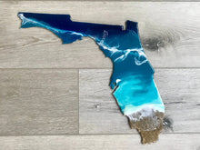Load image into Gallery viewer, State Shaped Beach Resin Wall Art