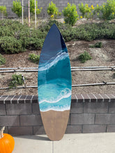 Load image into Gallery viewer, 6' Surfboard Beach Resin Wall Art – Coastal Décor for Surf Lovers