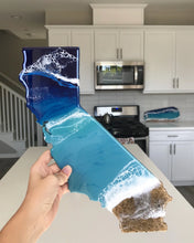 Load image into Gallery viewer, State Shaped Beach Resin Wall Art