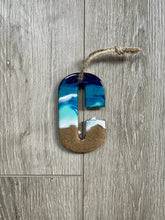 Load image into Gallery viewer, Handmade Beach Resin Initial Letter Ornament | Personalized Coastal Christmas Gift