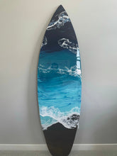 Load image into Gallery viewer, 6' Surfboard Beach Resin Wall Art – Coastal Décor for Surf Lovers