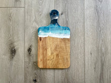 Load image into Gallery viewer, Cheeseboard with Handle, Beach Resin Art Serving Tray