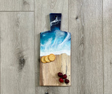 Load image into Gallery viewer, Cheeseboard with Handle, Beach Resin Art Serving Tray