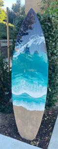 6' Surfboard Beach Resin Wall Art