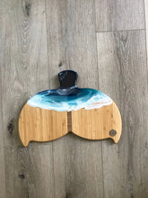 Load image into Gallery viewer, Whale Tail Beach Resin Art Bamboo Cheeseboard