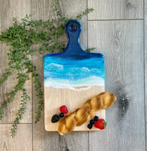Load image into Gallery viewer, Cheeseboard with Handle, Beach Resin Art Serving Tray