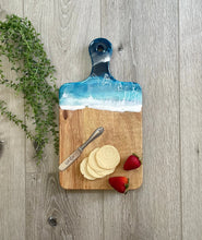 Load image into Gallery viewer, Cheeseboard with Handle, Beach Resin Art Serving Tray