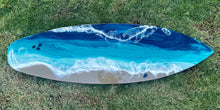 Load image into Gallery viewer, 6' Surfboard Beach Resin Wall Art – Coastal Décor for Surf Lovers