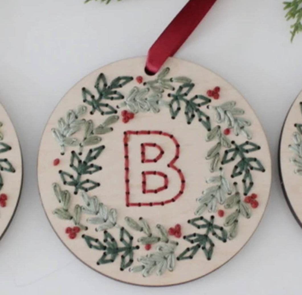 DIY Monogram Embroidery Ornament