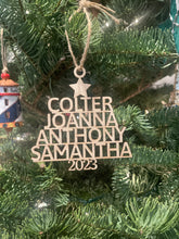 Load image into Gallery viewer, Family Name Christmas Tree Ornament
