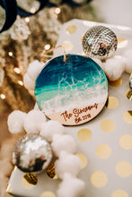 Load image into Gallery viewer, Personalized Ocean Resin Round Ornament — Custom Family Name + Established Year
