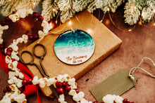 Load image into Gallery viewer, Personalized Ocean Resin Round Ornament — Custom Family Name + Established Year
