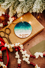 Load image into Gallery viewer, Personalized Ocean Resin Round Ornament — Custom Family Name + Established Year
