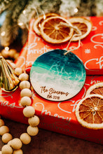 Load image into Gallery viewer, Personalized Ocean Resin Round Ornament — Custom Family Name + Established Year
