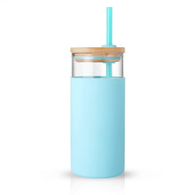 Load image into Gallery viewer, Reusable Glass Tumbler Cup with Straw
