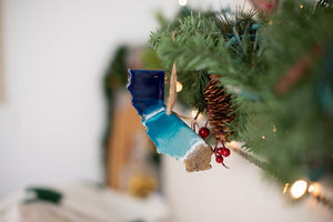 Christmas Ornament, State Shaped Beach Tree Decor