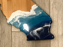 Load image into Gallery viewer, California Shaped Beach Resin Art Cheeseboard
