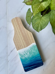 Cheeseboard with Cheese Knives, Beach Resin Art Serving Tray