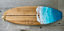 Load image into Gallery viewer, Large Surfboard Beach Resin Art Cheeseboard
