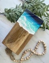 Load image into Gallery viewer, Raised Cheeseboard, Beach Resin Art Serving Tray
