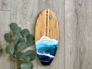 Large Surfboard Beach Resin Art Cheeseboard