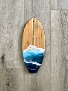 Large Surfboard Beach Resin Art Cheeseboard