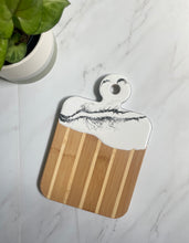 Load image into Gallery viewer, Marbled Cheeseboard with Handle, Marble Look Resin Art Serving Tray

