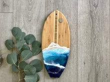 Load image into Gallery viewer, Small Surfboard Beach Resin Art Cheeseboard
