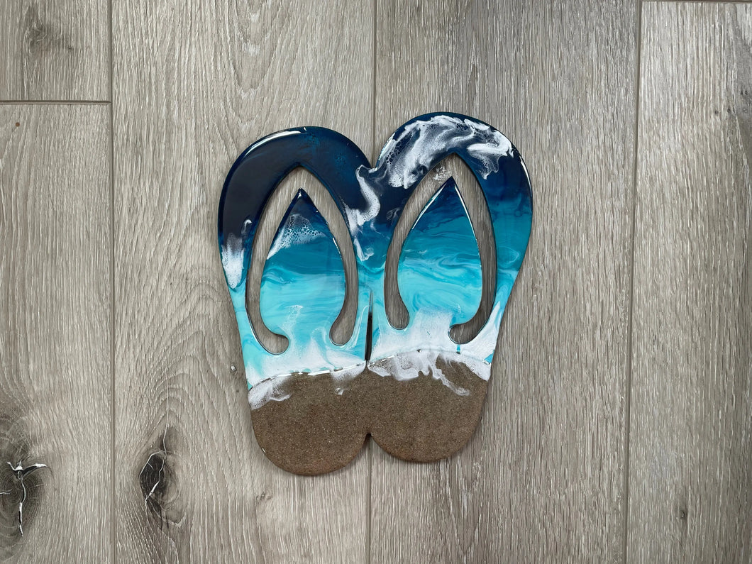 Sandal Flip Flop Beach Resin Wall Art