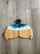 Load image into Gallery viewer, Whale Tail Beach Resin Art Bamboo Cheeseboard
